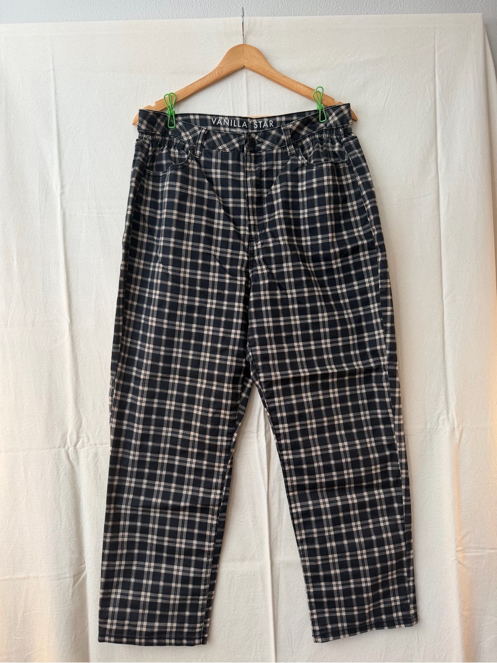 3/$20 Vanilla Star Black & White Plaid Mom Jeans